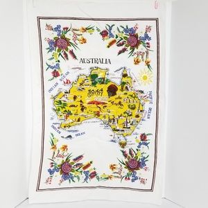 Kitchen Tea Towel Australia Map 100% Cotton